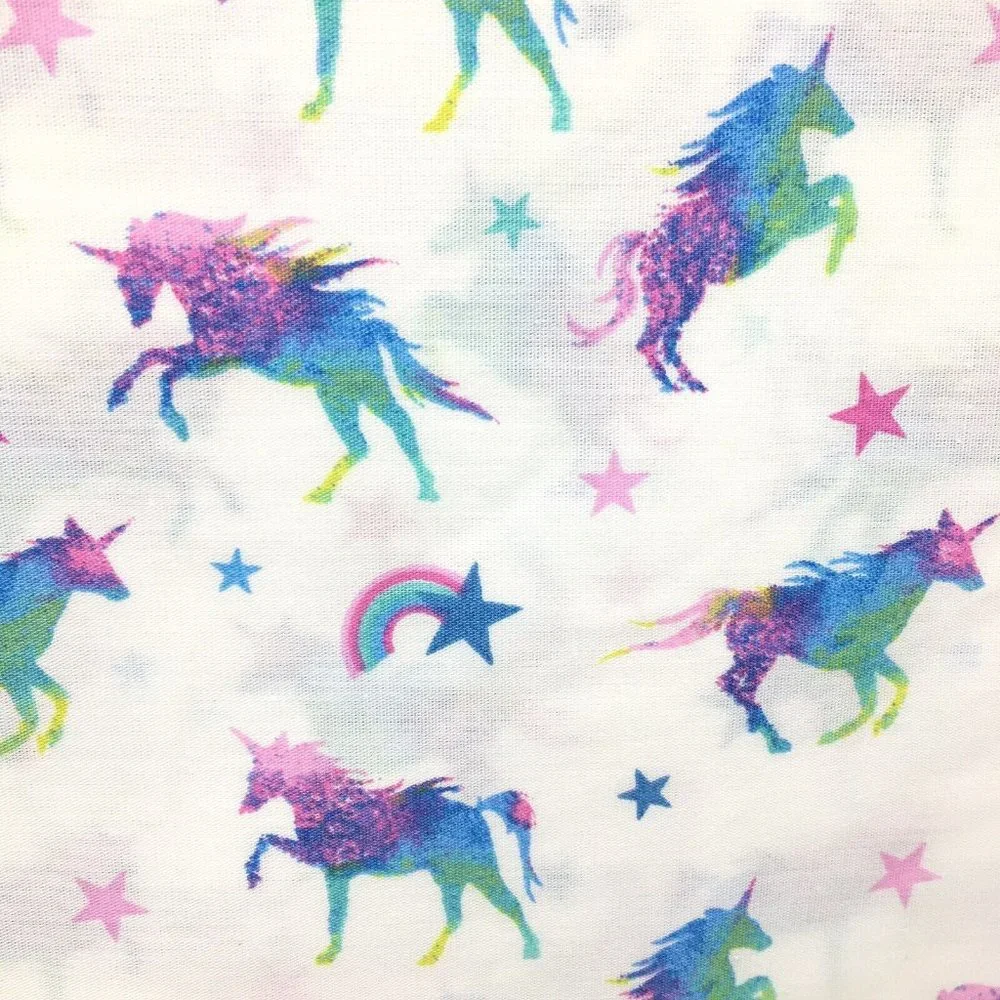 4pc Envogue Unicorn FULL Sheet Set Rainbow Star Pink Purple Green Blue Bright